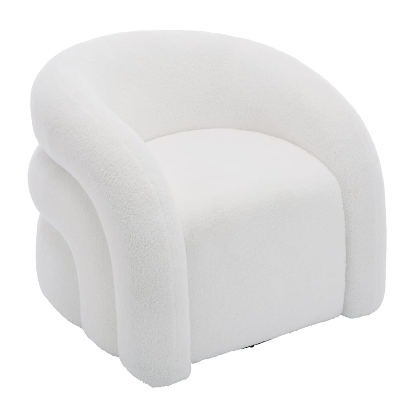 Upholstered Boucle Swivel Accent Chair