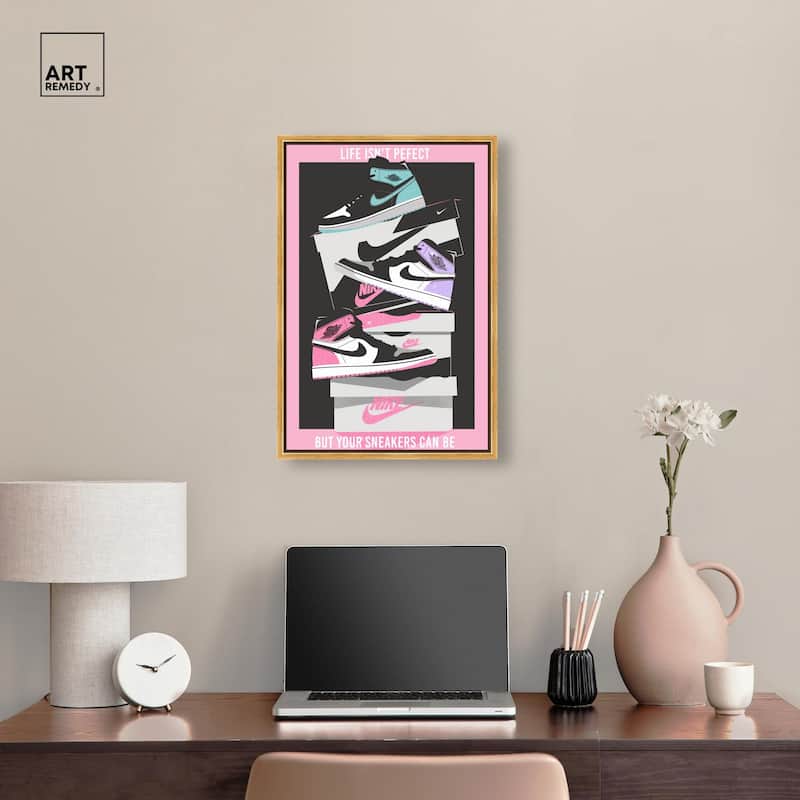 Pastel Big Sneaker Stack Canvas by Art Remedy