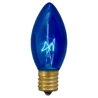 Pack of 4 Blue C9 Transparent Christmas Replacement Bulbs - 3"