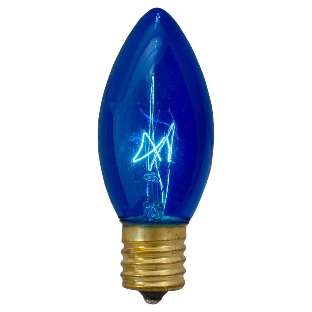 Pack of 4 Blue C9 Transparent Christmas Replacement Bulbs - 3"