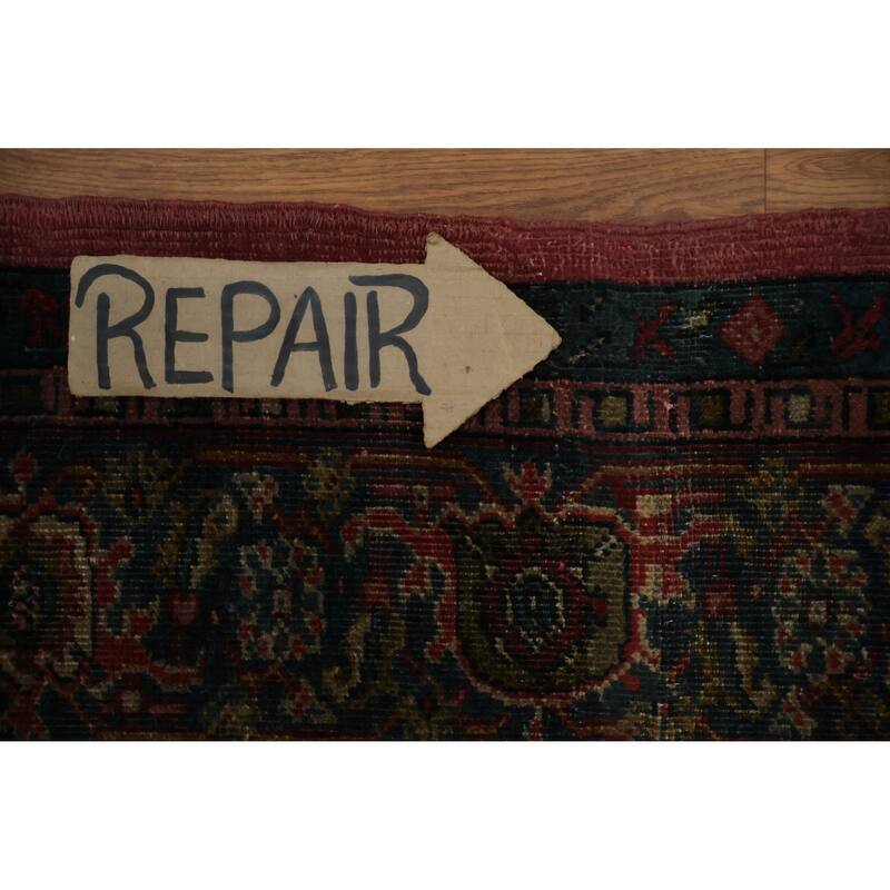 Hand Knotted Oriental 100% Wool Carpet Traditional Floral Pink Mahal Area Rug - 10' 11'' X 8' 9''