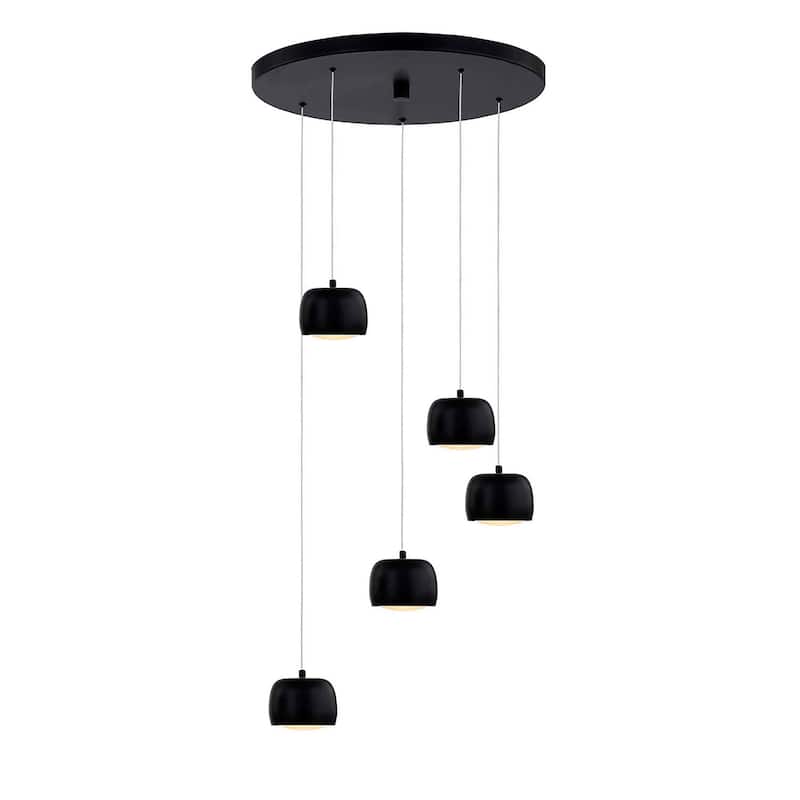 Justice Design Group Frascati LED 5-Light Multi-Pendant - Matte Black Finish - Matte Black