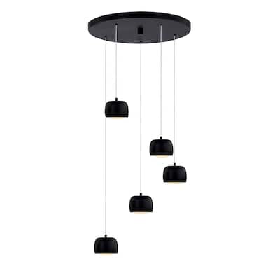 Justice Design Group Frascati LED 5-Light Multi-Pendant - Matte Black Finish