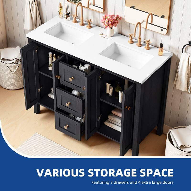 Moasis 47" Double Bathroom Vanity with Sink Set