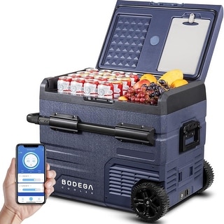 BODEGA 12V Portable Freezer Car Refrigerator, Dual Zone RV Car Fridge WIFI APP Control, 120/240V AC and 12/24V DC