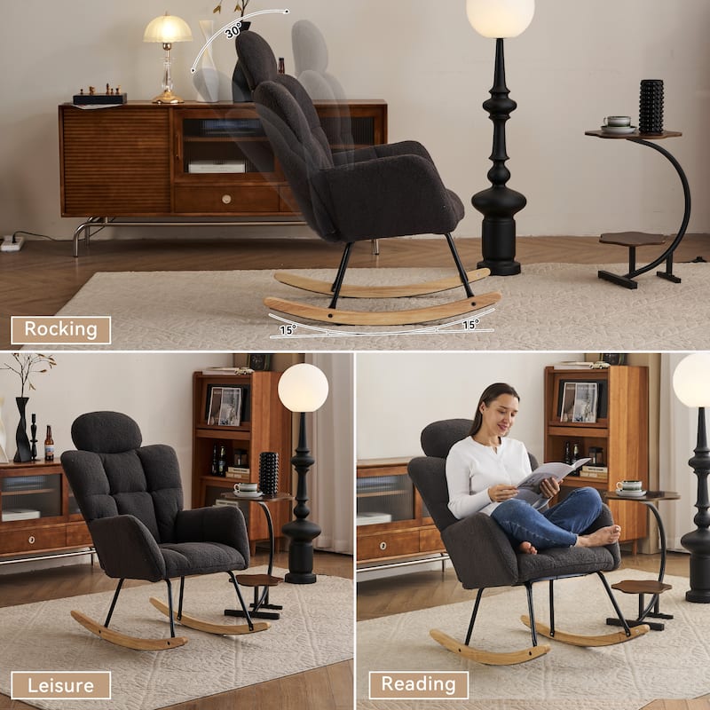 Teddy Fabric Upholstered Rocking Chair