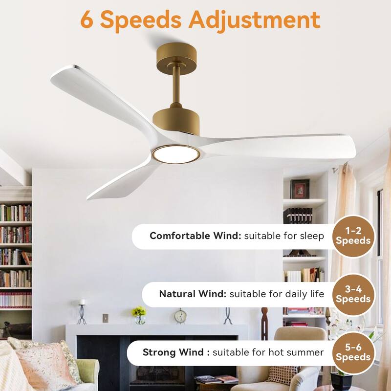 52/60/66 Inch Downrod Ceiling Fan with Light,Plywood Blades,Reversible DC Motor