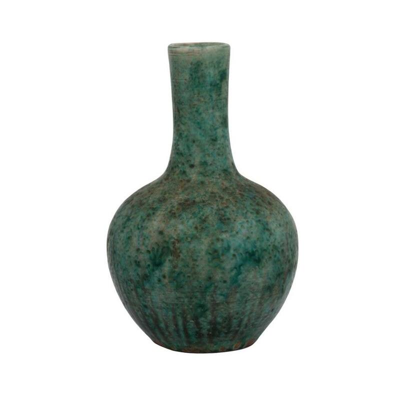 Speckled Green Globular Vase - 8.5x8.5x12.5