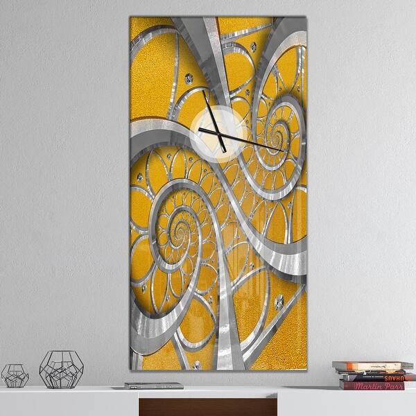 slide 2 of 14, Designart 'Time Spiral in Antique Style' Oversized Contemporary Wall CLock