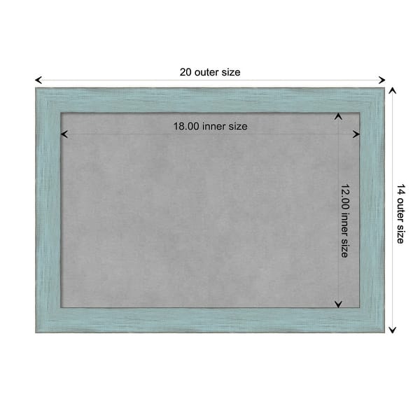 dimension image slide 3 of 17, Framed Magnetic Board, Sky Blue Rustic