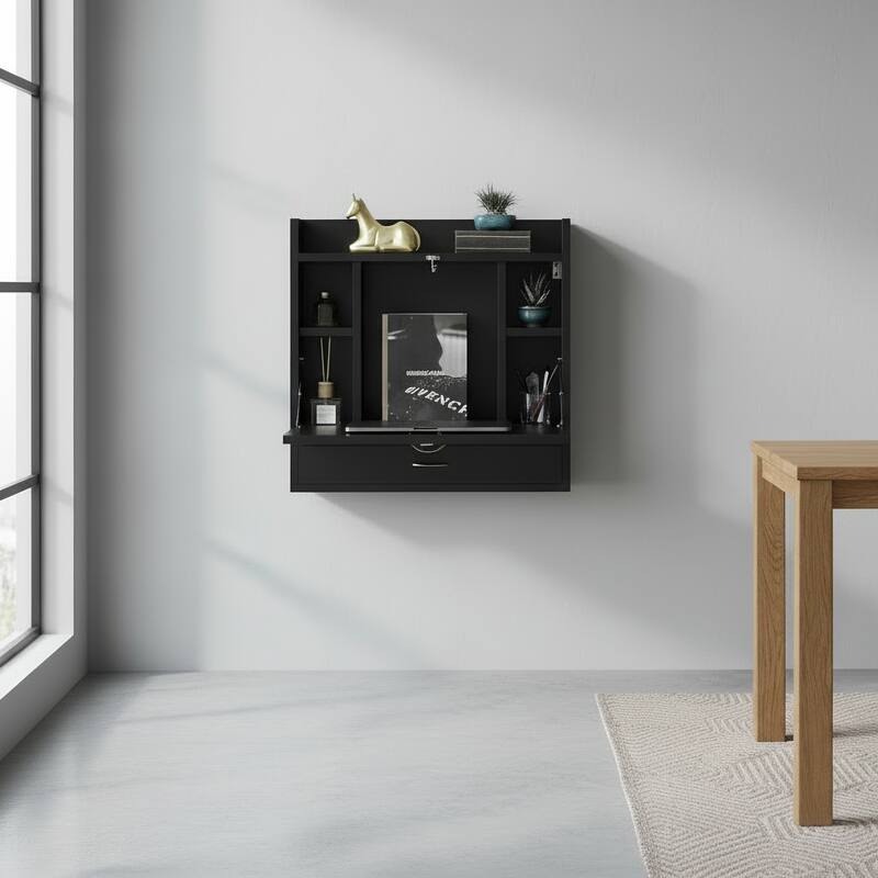 Folding Laptop Writing Computer Makeup Desk Storage Shelves Drawer