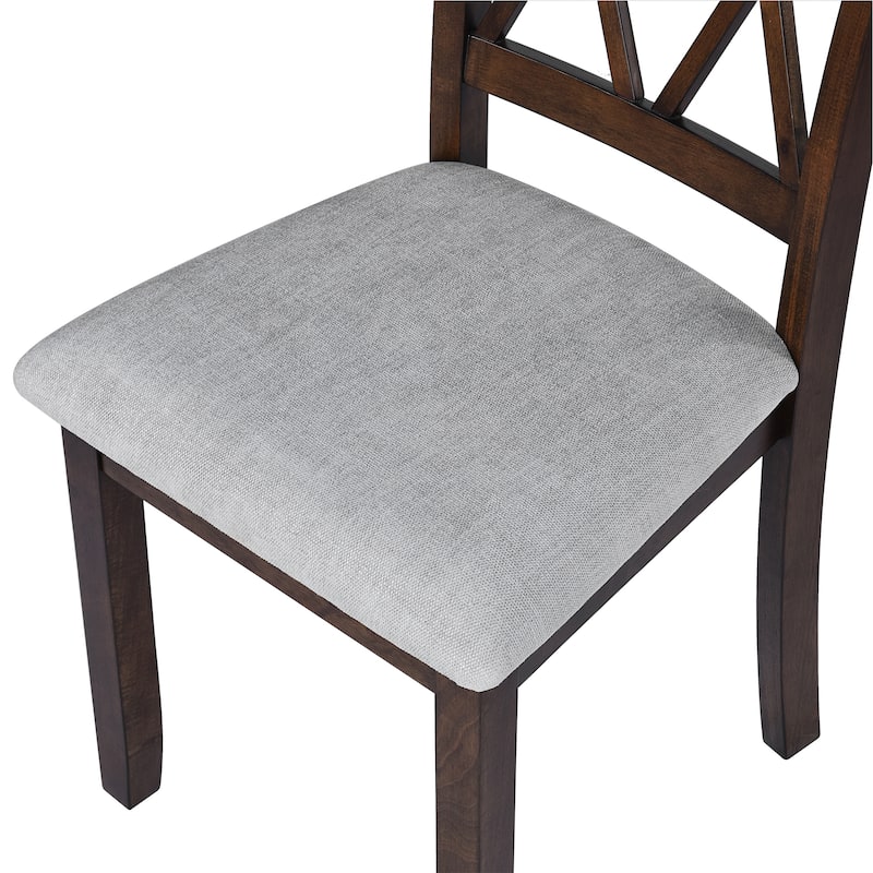 Dining Room Chairs Set of 2, Accent Diner Chairs Upholstered Fabric Side Kitchen Chairs with Solid Wood Legs and Padded Seat