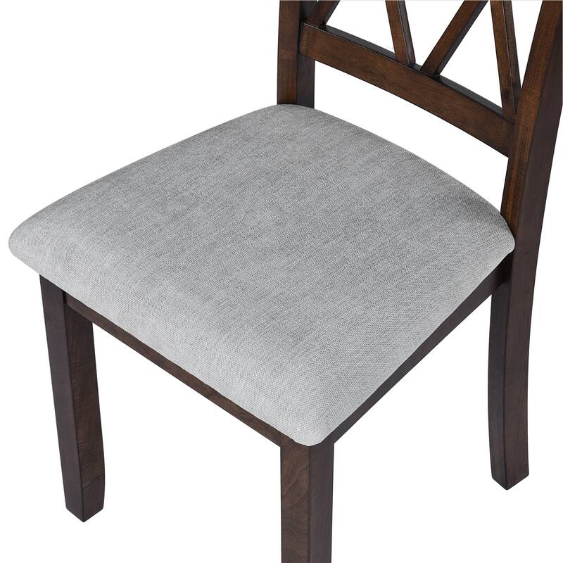 Roomfitters 3 Piece Drop Leaf Dining Table Set, Kitchen Dining Set with Folding Table and 2 Upholstered Chairs