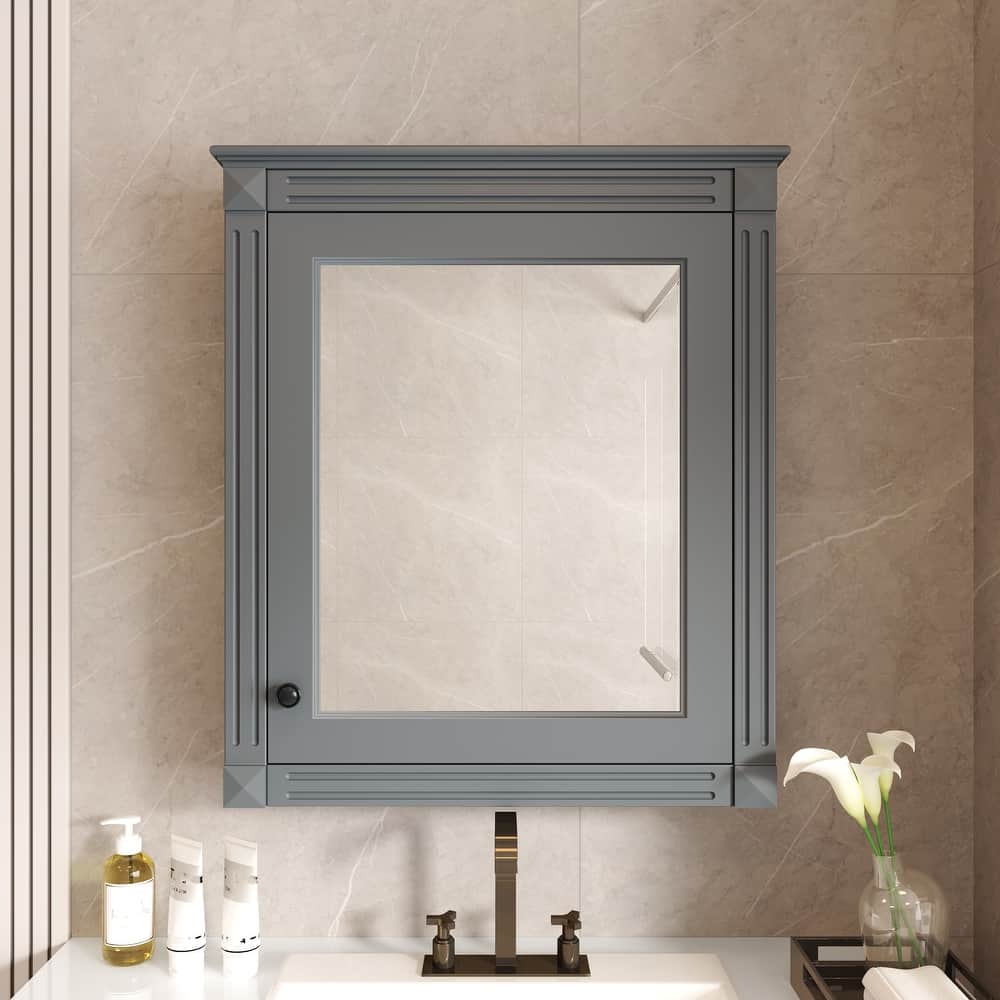 24'' x 27'' Wall Mounted Bathroom Storage Cabinet with Mirror