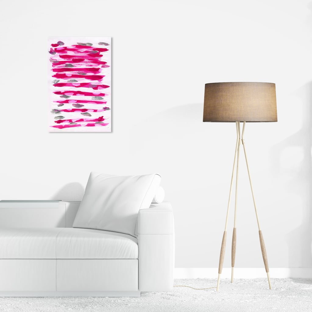 Wynwood Studio Abstract Leaves in the Wind Pink and Modern & Contemporary Wall Art Canvas Print