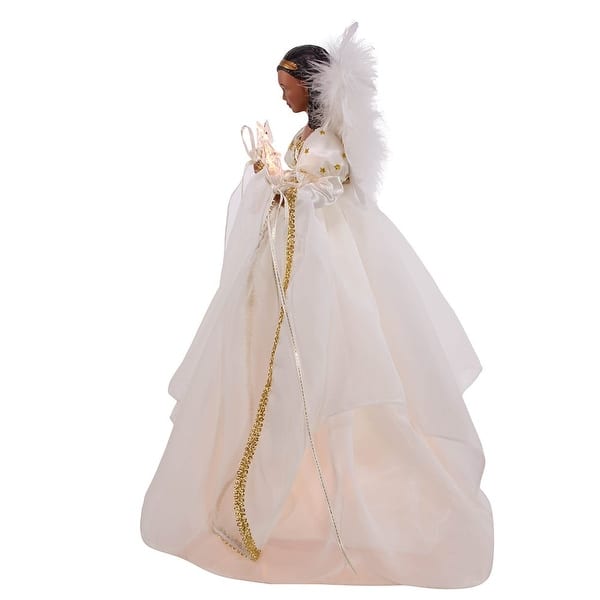 Kurt S Adler 10-Light 12 Ivory and Gold Black Angel Treetop Kurt S Adler 10-Light 12 Ivory and Gold Black Angel Treetop