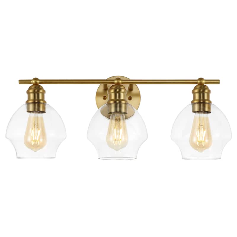 SAFAVIEH Hayam 3-Light Bathroom Vanity Wall Sconce (LED Bulbs Included) - 22.5 In. W x 7.25 In. D x 9.25 In. H - 23Wx7Dx9H