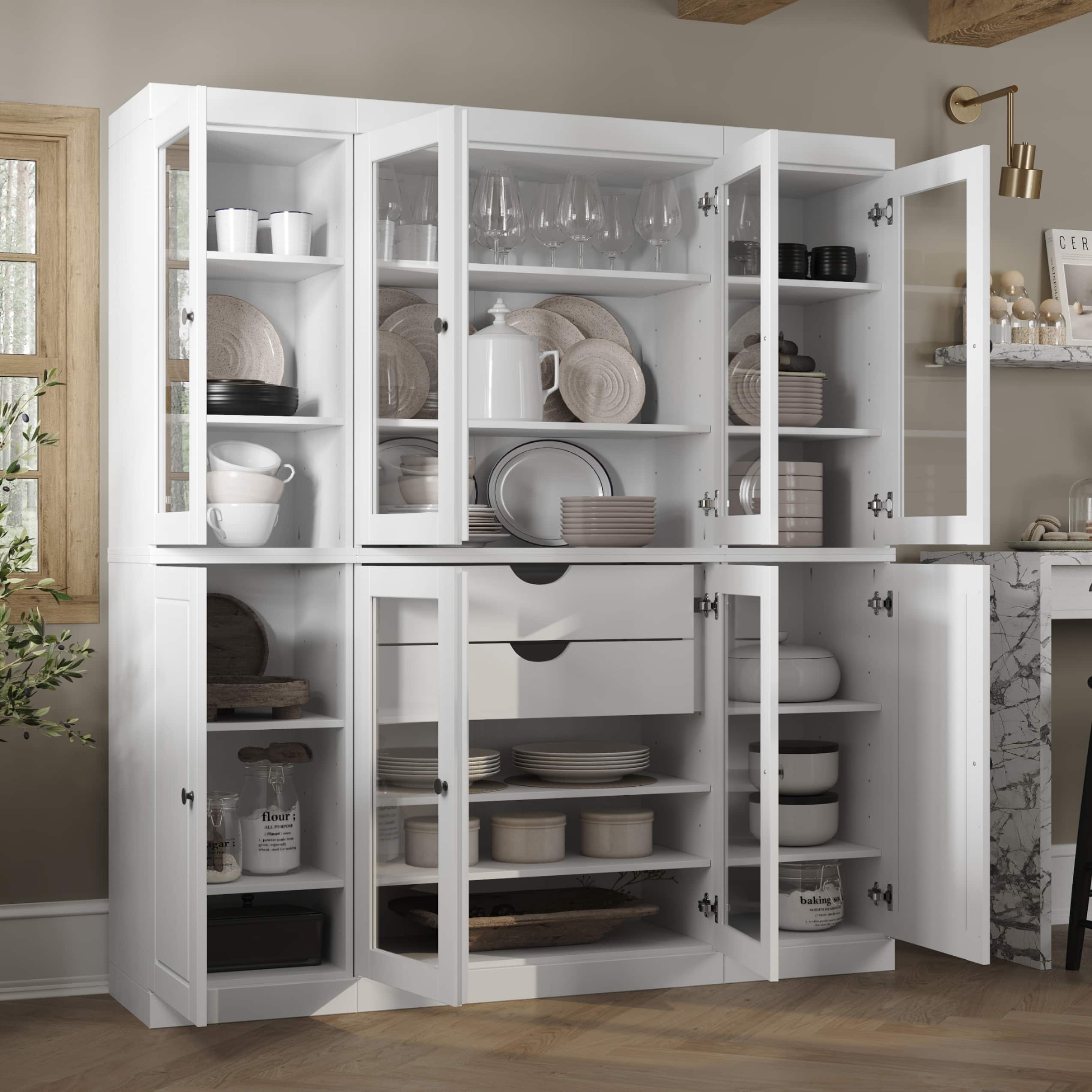 Option White - 6 Clear Glass-2 Solid