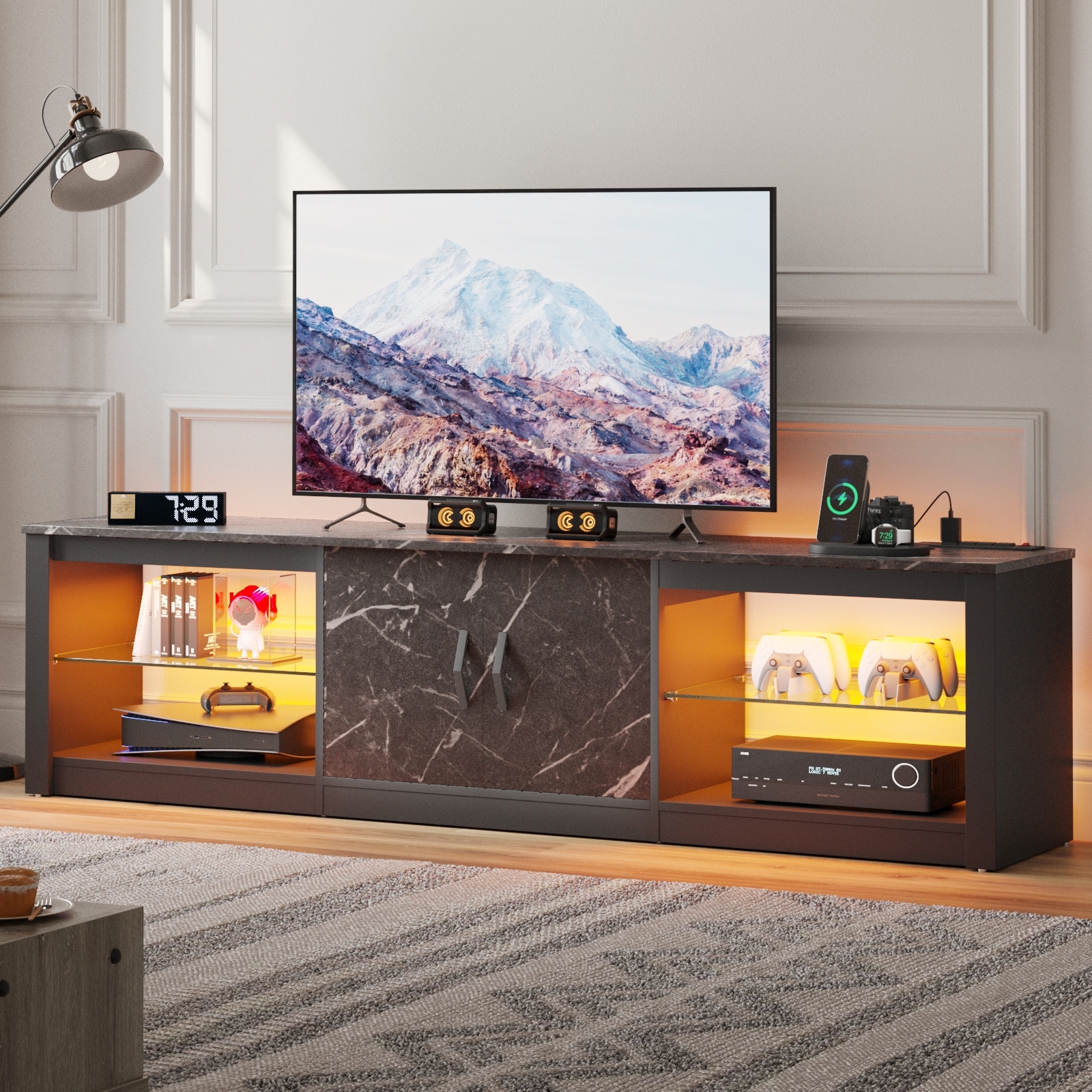 70-inch Extra-Wide Rustic TV Stand for 80 TVs - Natural Wood Finish - On  Sale - Bed Bath & Beyond - 31628973