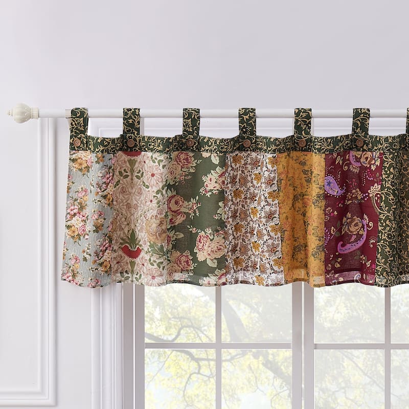 Greenland Home Fashions Antique Chic Authentic Patchwork Cotton Window Valance