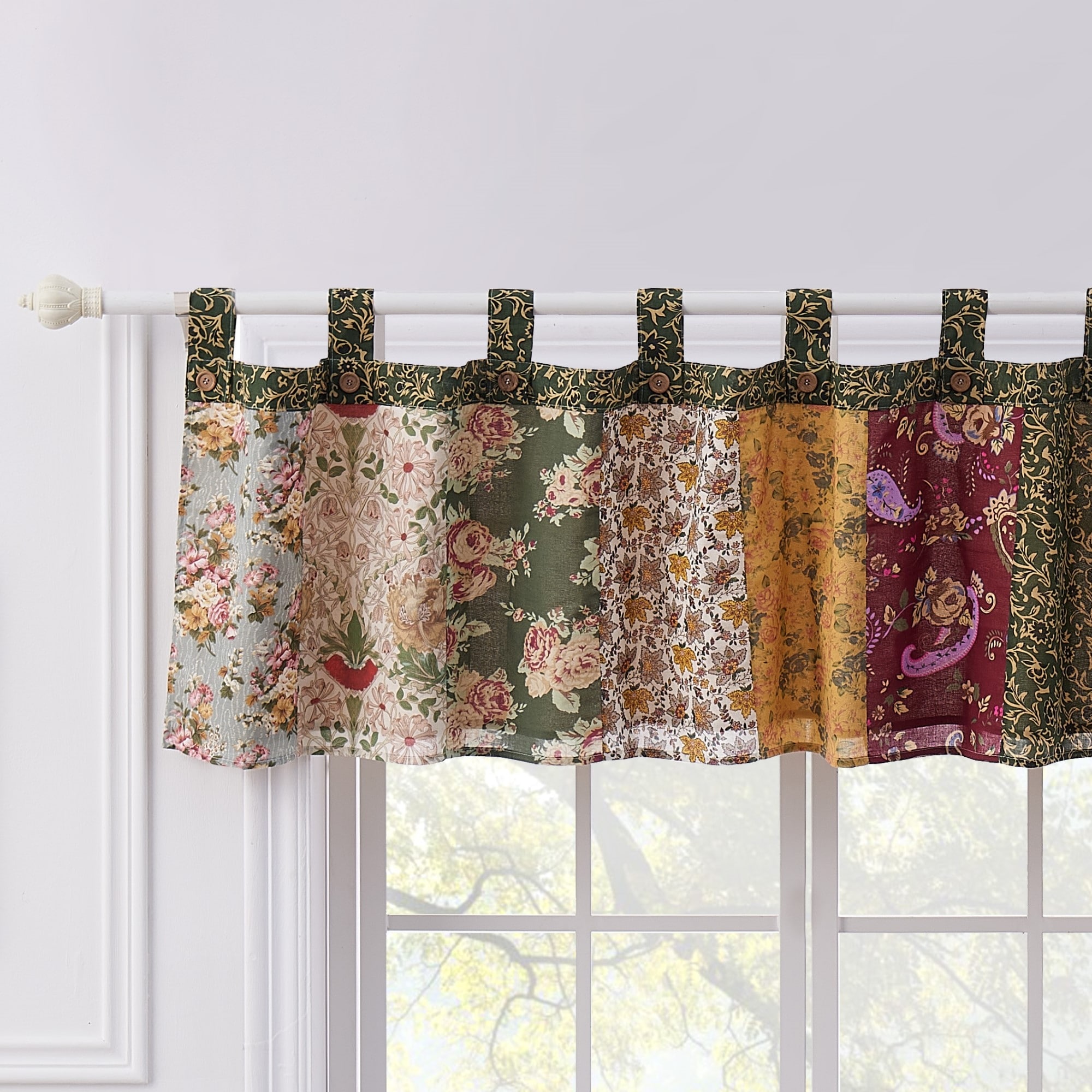 Greenland Home Fashions Antique Chic Authentic Patchwork Cotton Window Valance
