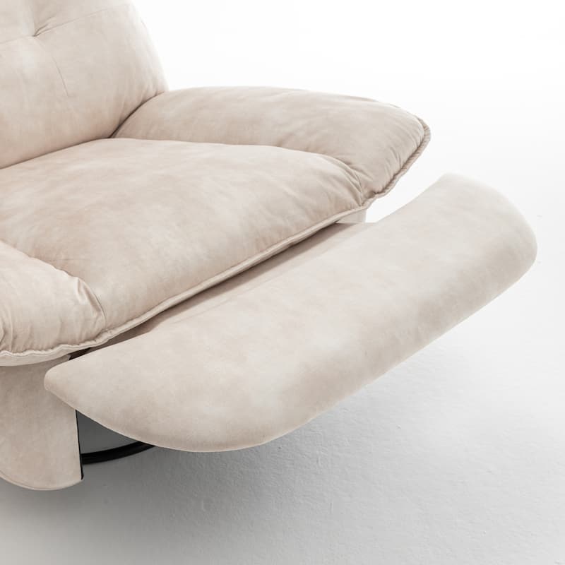 Living Room Recliner,Reclining Lazy Chair,Mobile Phone Holder,Reading Chair,Swivel Gliding Rocking Chair,Gold-Stamped Velvet