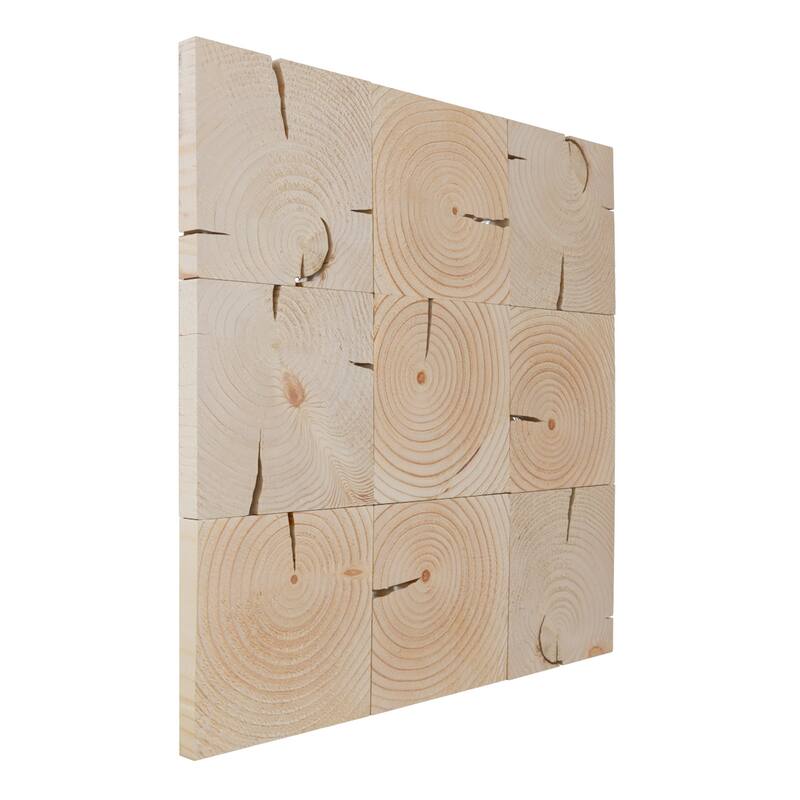 11 7/8"W x 11 7/8"H x 1/2"P Rural Wood Mosaic Wall Tile, Oak - 11 7/8"W x 11 7/8"H x 1/2"P