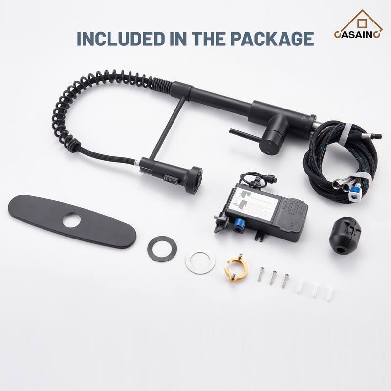 Single Handle Pull Down Sprayer Kitchen Faucet with Touchless Sensor Deckplate Included