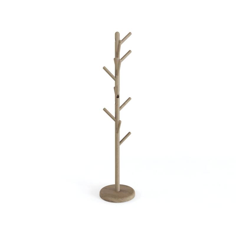 HomeRoots 67" Gray Solid Wood Ten Hook Freestanding Coat Rack - 15.00 in. x 67.00 in. x 15.00 in.