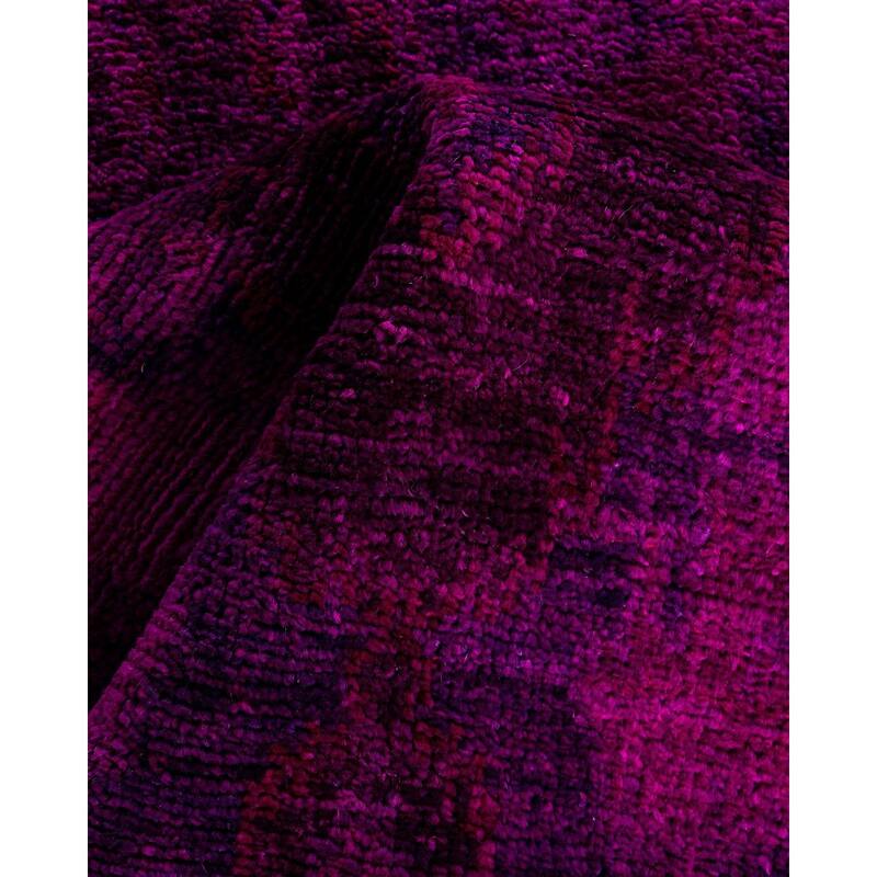 Modern One-of-a-Kind Hand-Knotted Runner Rug - Pink, 2' 6" x 10' 3" - 2' 6" x 10' 3"