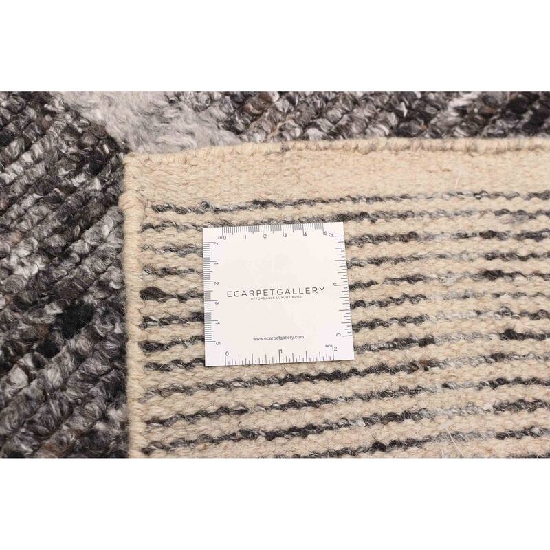 ECARPETGALLERY Hand-knotted Tangier Dark Grey Wool Rug - 8'2 x 10'0