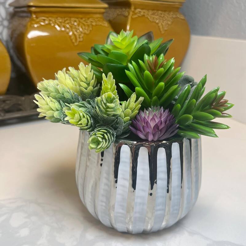 Admired By Nature Planters Pots, Modern Ceramic for Home Décor - ABN5E188-WHT
