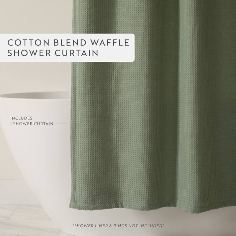 Becky Cameron Cotton Blend Waffle Shower Curtain