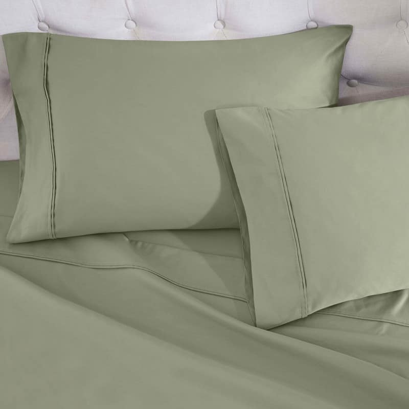 Blue Nile Mills 1200 Thread Count Egyptian Cotton Embroidered Deep Pocket Sheet Set