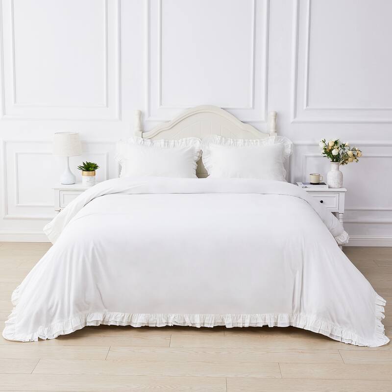 Layered Ruffle Cotton Duvet Set
