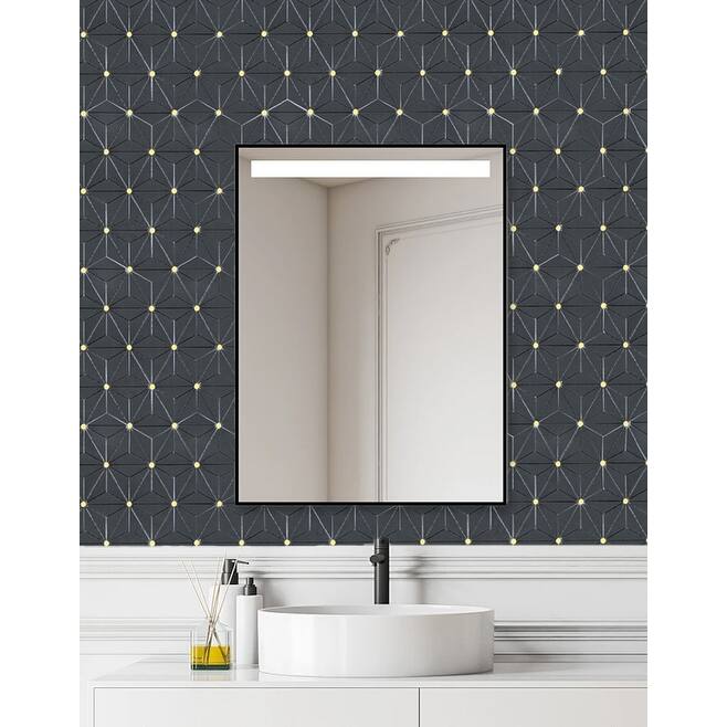 Basalt Hexagon Marble With Gold Accents Mosaic Wall And Floor Tile - Case (10 Sheets)