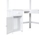 preview thumbnail 8 of 7, Wood Twin Size Loft Bed with Drawers and Storage Shelves, Children Bed Frame with U-Shaped Desk for Bedroom, White