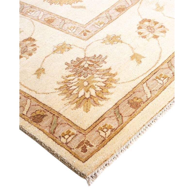 Oushak One-of-a-Kind Hand-Knotted Area Rug, Ivory - 9' 2" x 12' 1"