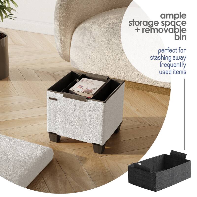 Emperyan Storage Bench for Living Room, Small Ottoman Foot Rest