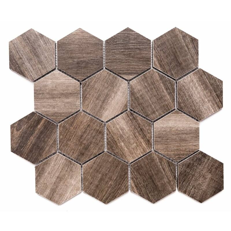Catskills 3x3 Tobacco Matte Porcelain Hexagon Mosaic Tile - Floor, Wall & Backsplash