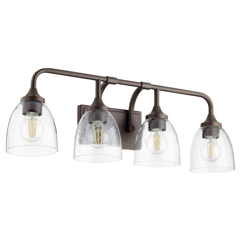 Quorum International Enclave 4 Light 27" Wide Vanity Light - Oiled Bronze / Clear Seeded