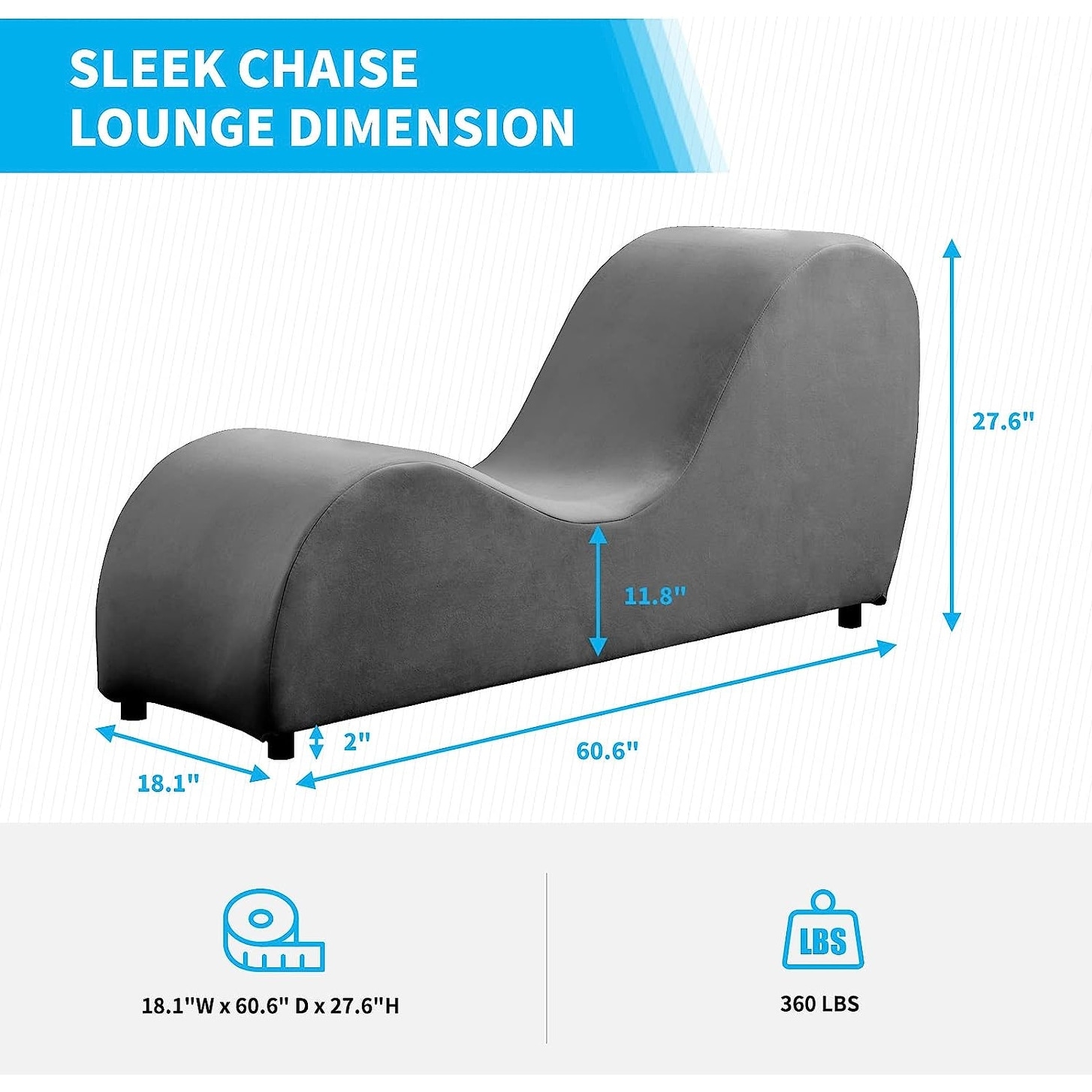 Mixoy Curved Chaise Lounge Yoga Chair for Stretching Relaxing