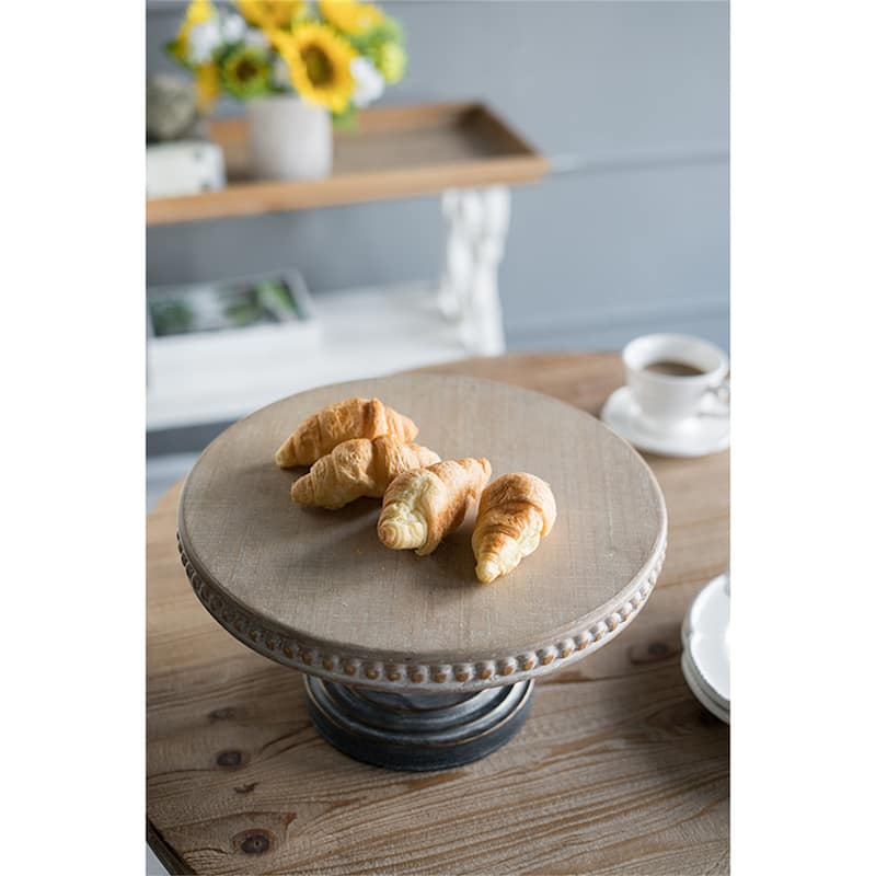 Wooden Display Stand with Beaded Trim