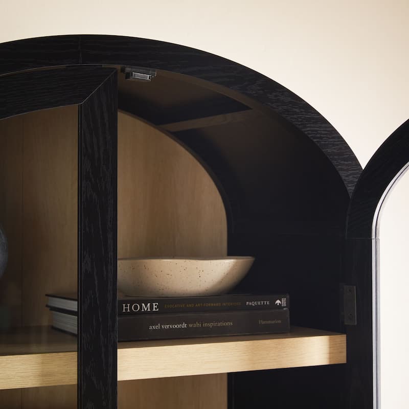 Middlebrook Designs Arched Tall Bookcase with Glass Doors