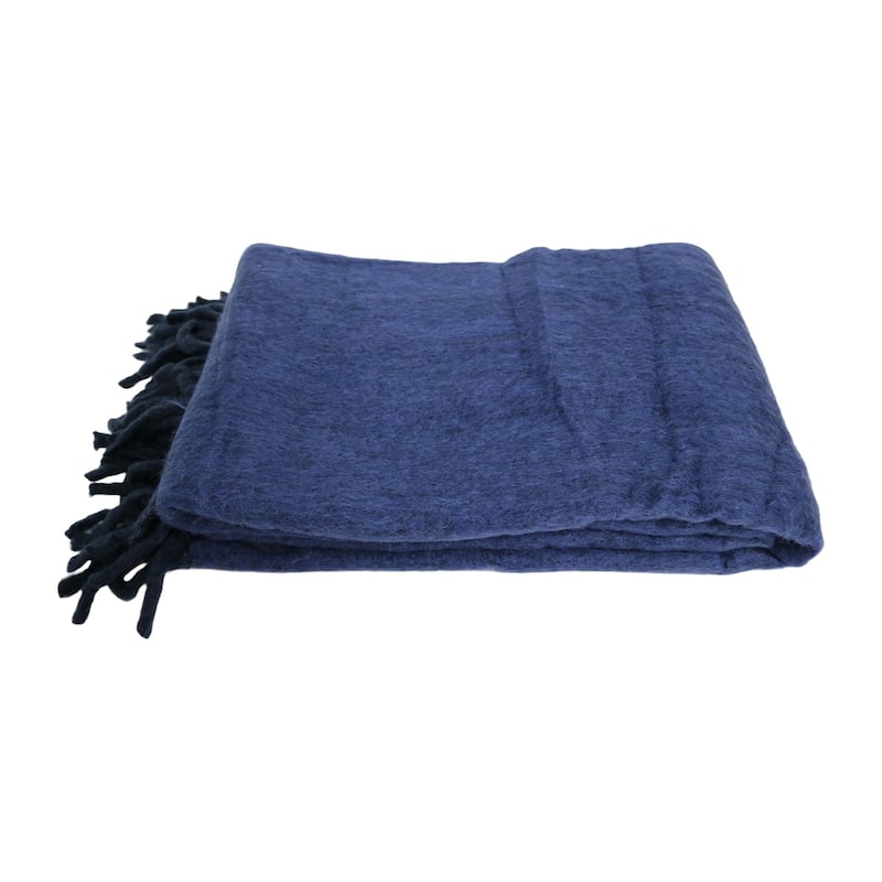 Home&Manor Handcrafted 100% Wool Throw Blanket - Bed Bath & Beyond ...