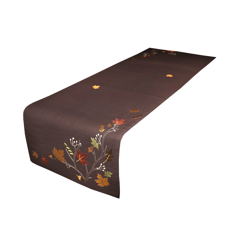 Dresden Branches Crewel Embroidered Fall Table Runner