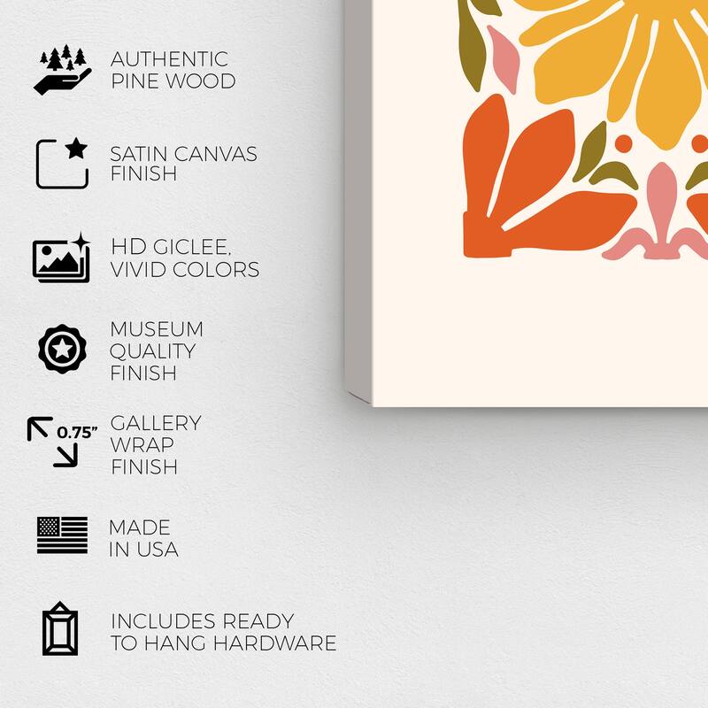 Wynwood Studio Canvas Floral and Botanical My Flower is a Sun Yellow and Mustard Modern & Contemporary Wall Art Canvas Print