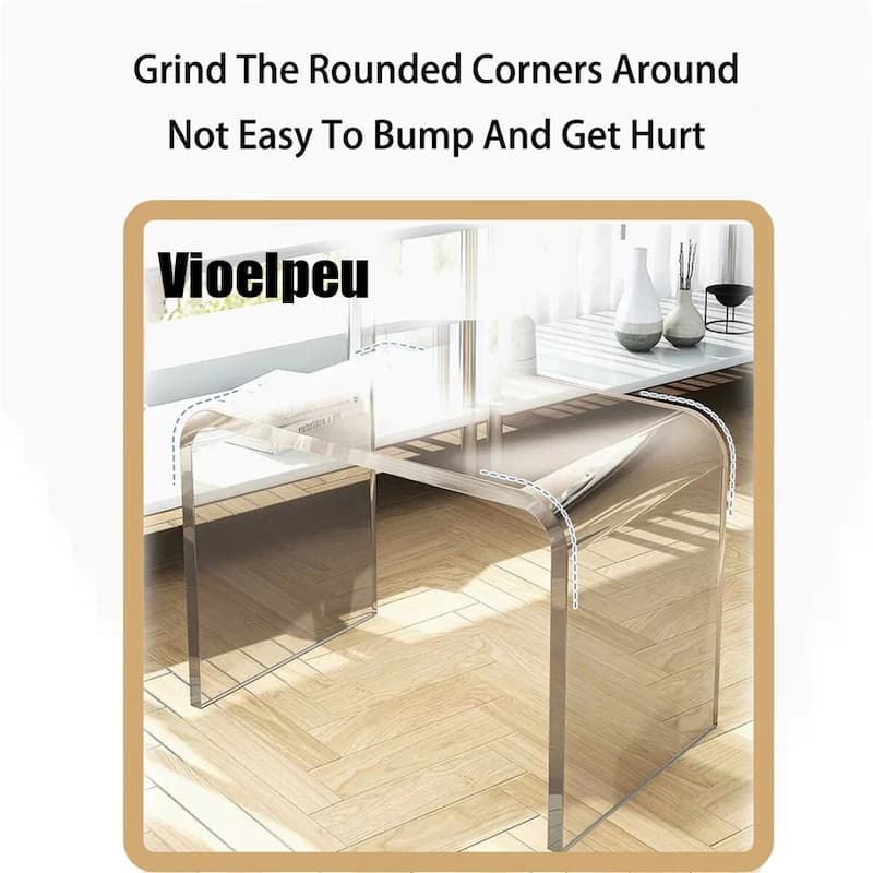Vioelpeu Acrylic Sofa Side C Shaped Table