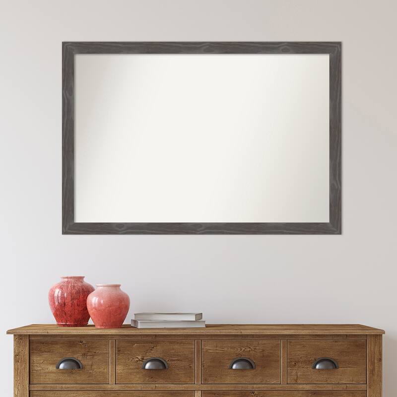 Non-Beveled Wood Wall Mirror - Woodridge Rustic Grey Frame - Woodridge Rustic Grey