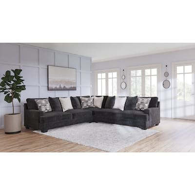 Signature Design by Ashley Lavernett Charcoal 3-Piece Sectional - 131"W x 131"D x 40"H